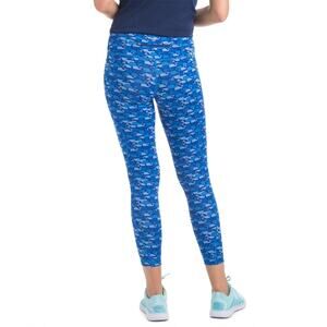 Vineyard Vines Blue Whale Print Cropped Leggings Women’s Size L